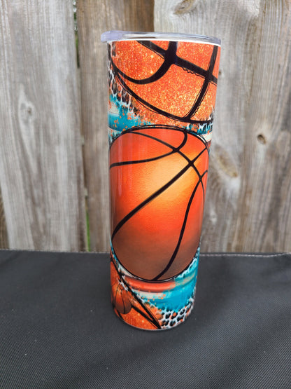 Basketball 20 oz Skinny Tumbler