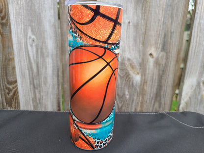 Basketball 20 oz Skinny Tumbler