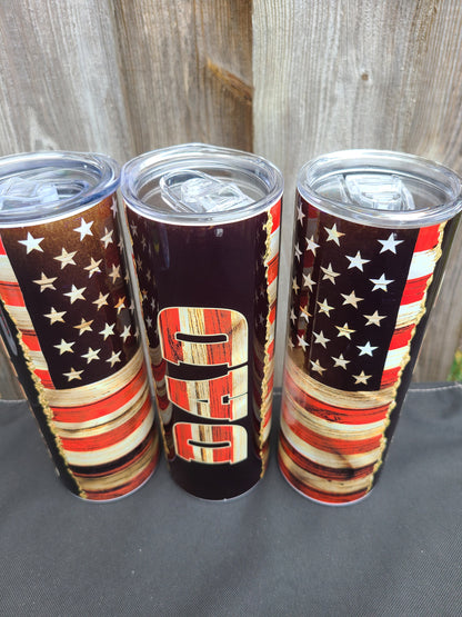 American Flag Dad 20 oz Skinny Tumbler