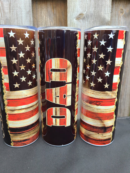American Flag Dad 20 oz Skinny Tumbler