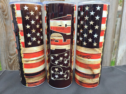 American Flag Papa 20 oz Skinny Tumbler