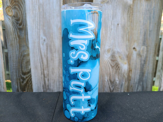 Blue Print Personalized Skinny Tumbler