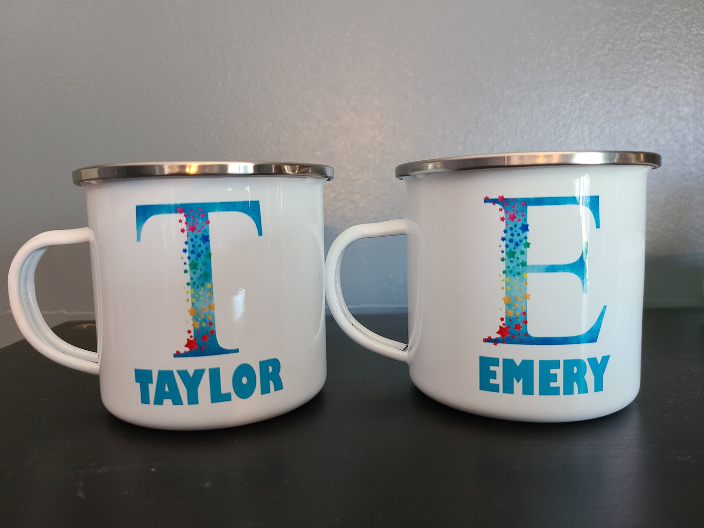 Personalized Rainbow Enamel Mug for Kids