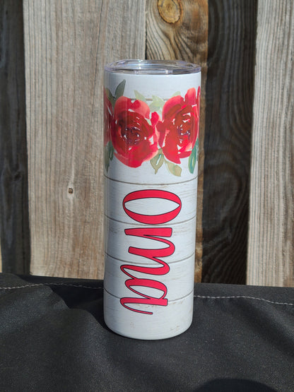 Oma Floral Skinny Tumbler