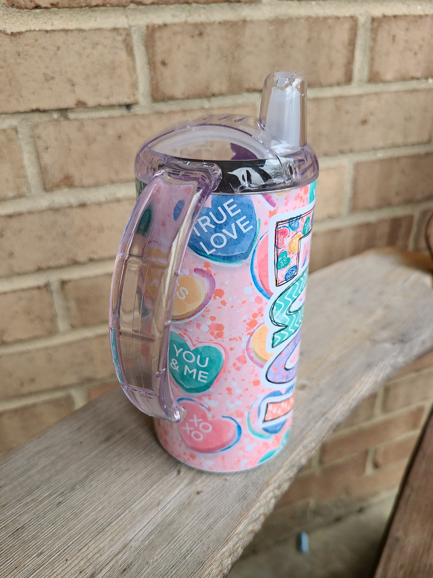Sweetheart Personalized Sippy Cup - 12 oz Tumbler for Kids with Two Lids!