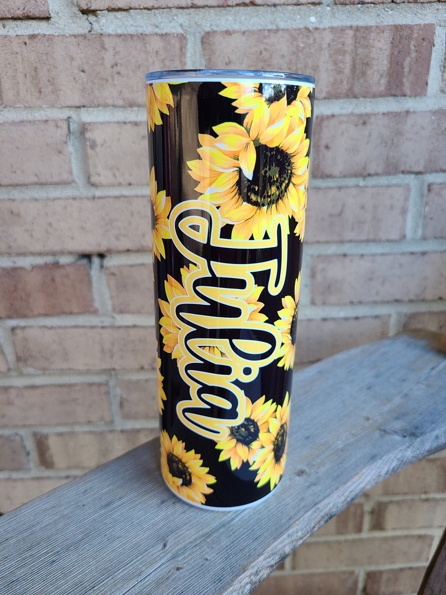 Sunflowers Personalized Skinny Tumbler