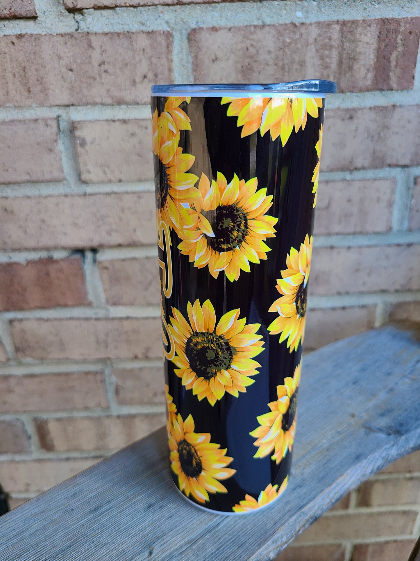 Sunflowers Personalized Skinny Tumbler