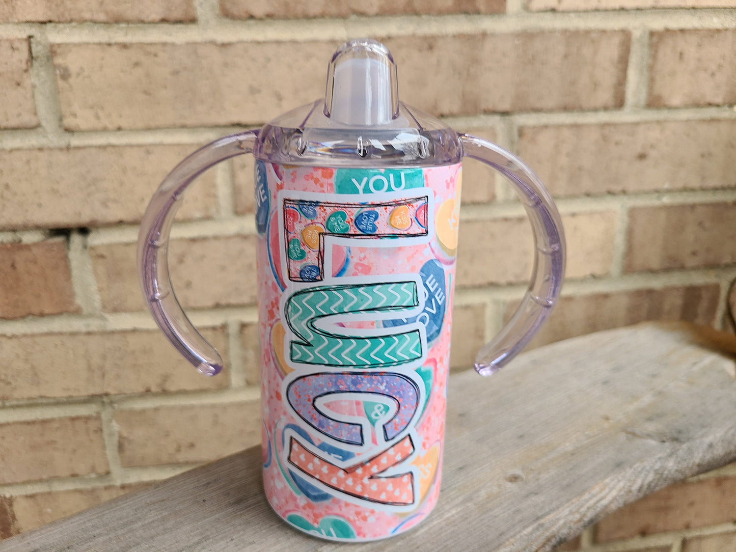 Sweetheart Personalized Sippy Cup - 12 oz Tumbler for Kids with Two Lids!