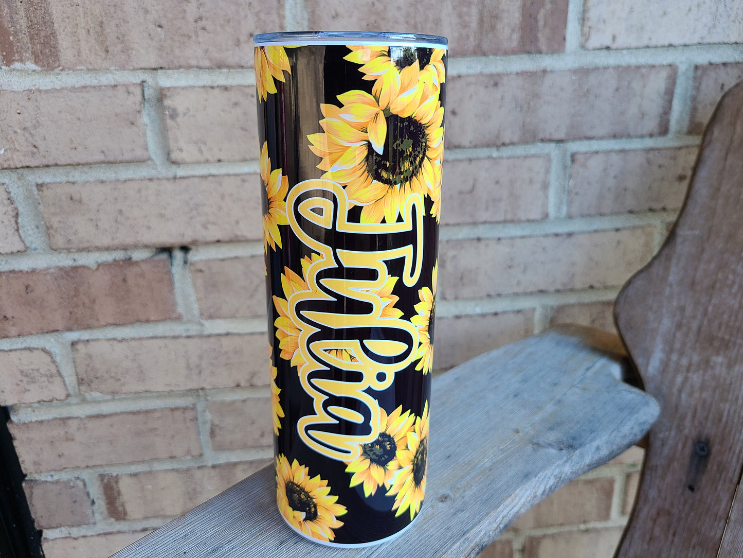 Sunflowers Personalized Skinny Tumbler