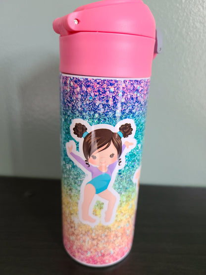 Gymnastics Flip Top Water Bottle - Personalized