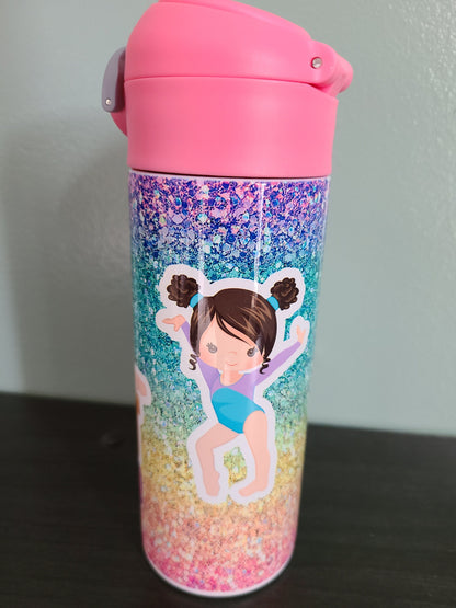 Gymnastics Flip Top Water Bottle - Personalized