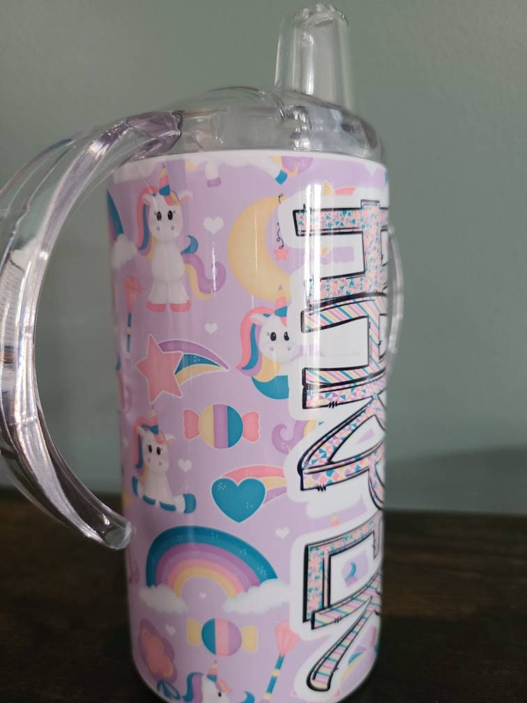Unicorn Sippy Cup with Bonus Lid - Personalized