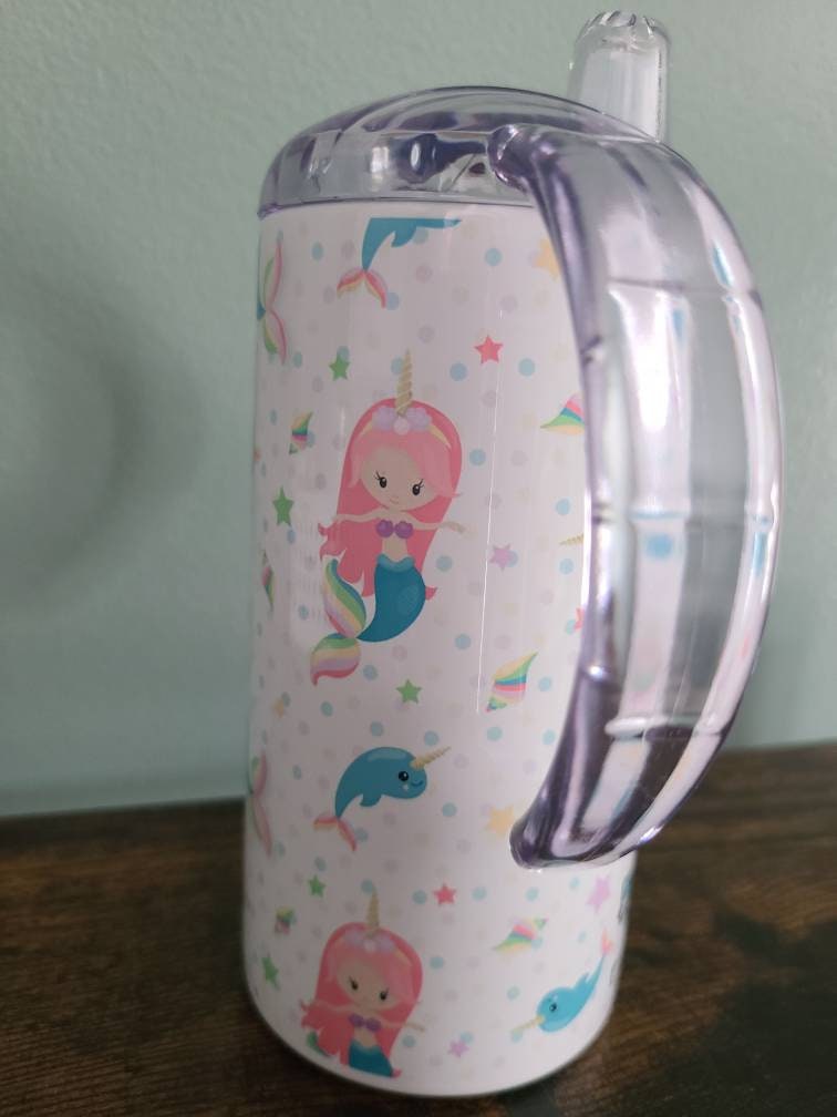 Mermaid Personalized Sippy Cup with Bonus Lid