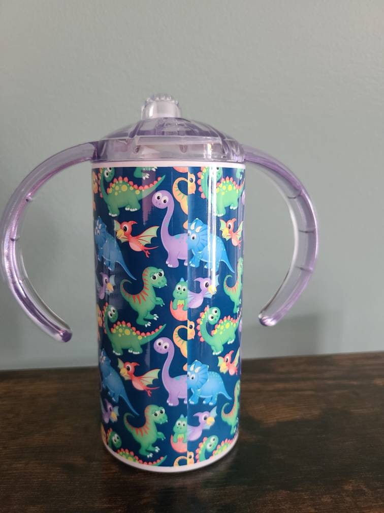 Dinosaur Personalized Sippy Cup with Bonus Lid