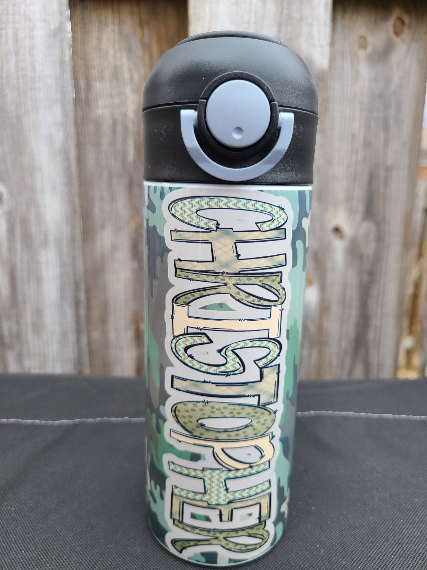 Camouflage Flip Top Water Bottle - Personalized