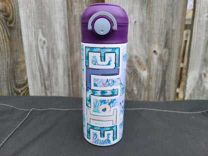 Purple Mermaid Personalized Water Bottle