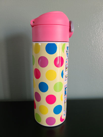 Yellow Polka Dot Water Bottle - Personalized