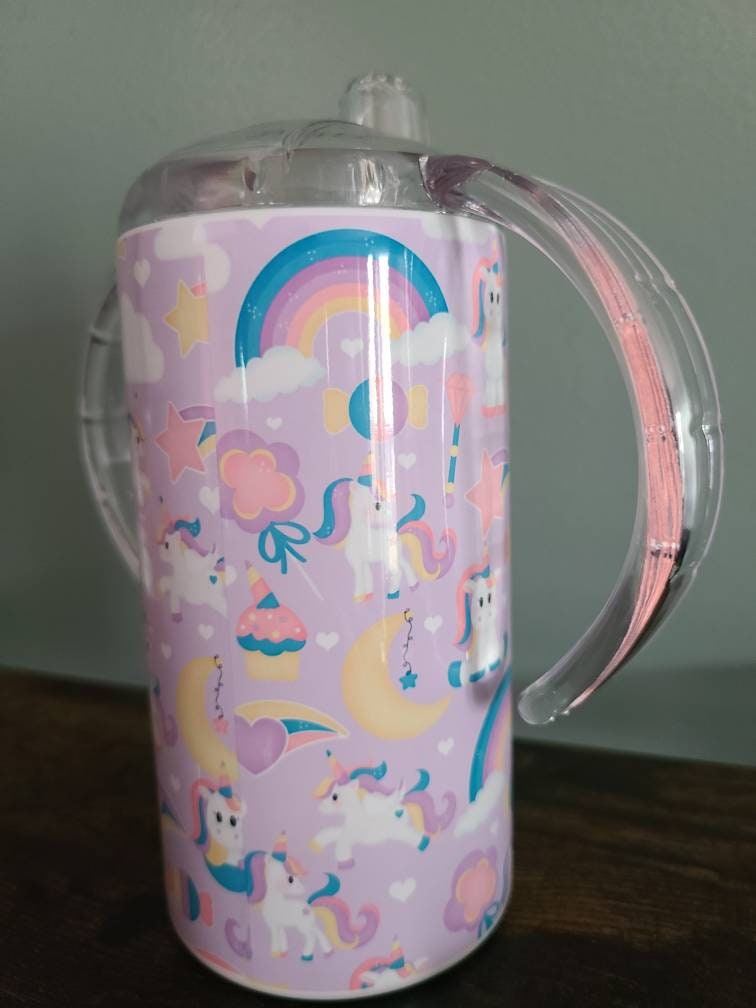 Unicorn Sippy Cup with Bonus Lid - Personalized