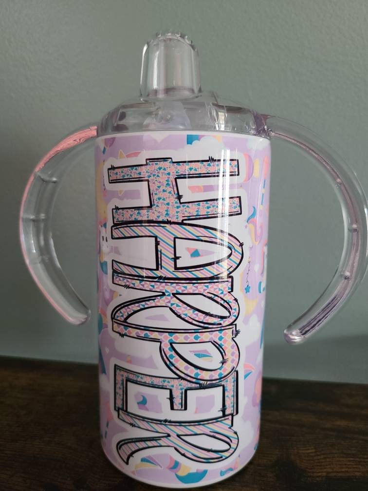 Unicorn Sippy Cup with Bonus Lid - Personalized