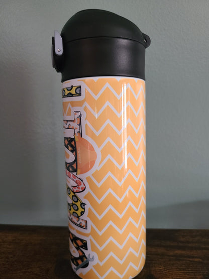 Construction Themed Flip Top Water Bottle - Personalized