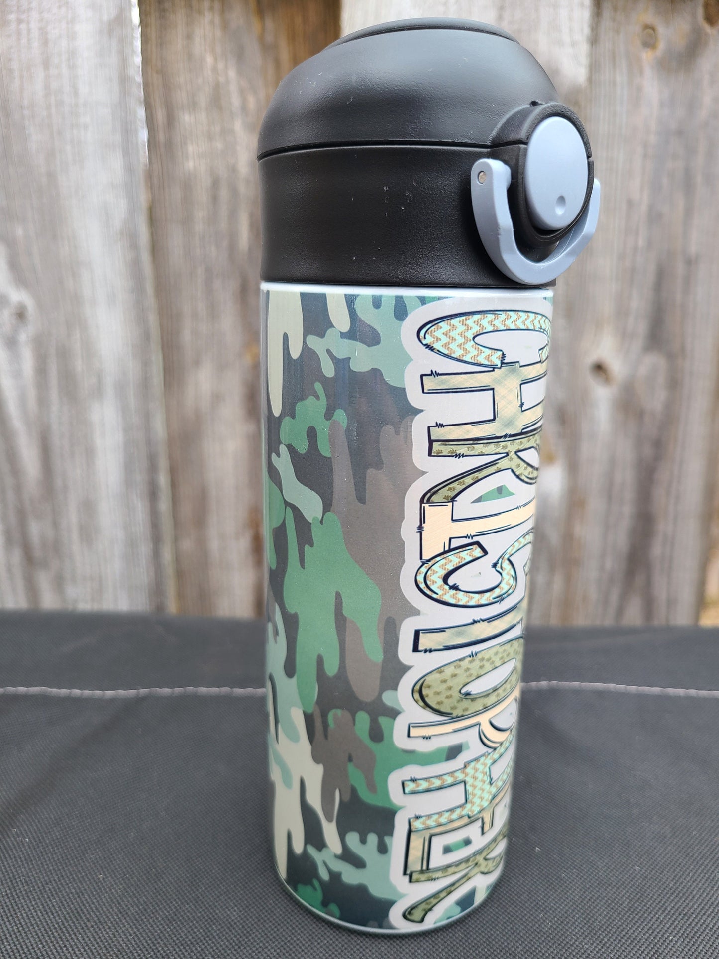 Camouflage Flip Top Water Bottle - Personalized