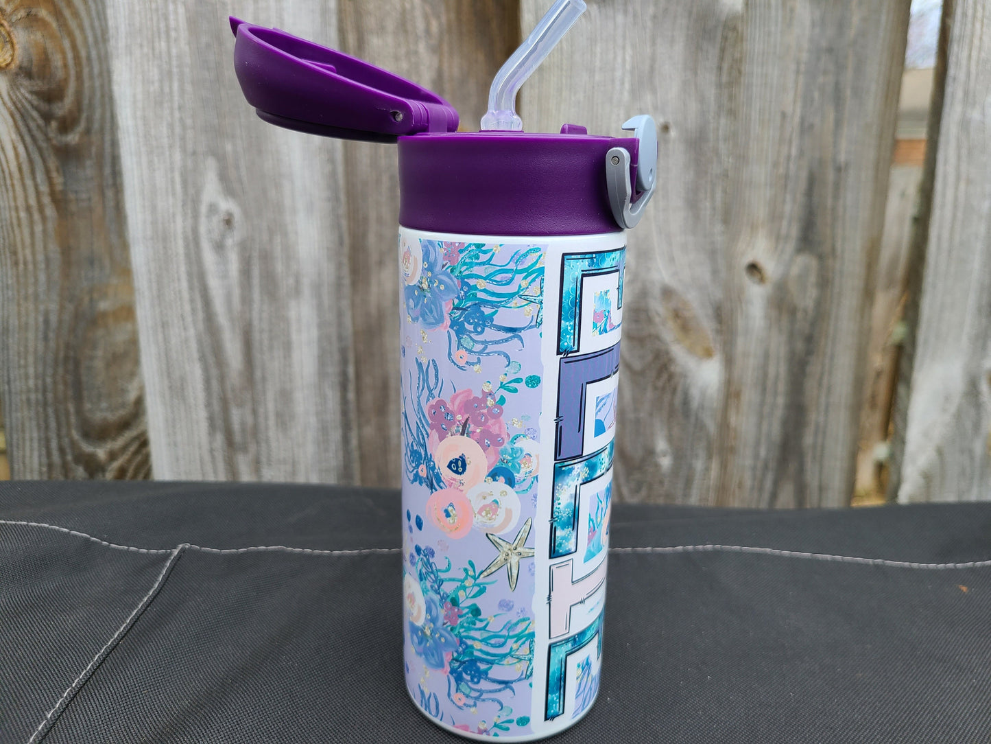 Purple Mermaid Personalized Water Bottle