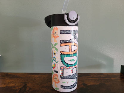 Jungle Animal Flip Top Water Bottle - Personalized