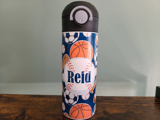 Sports Themed Water Bottle - Personalized
