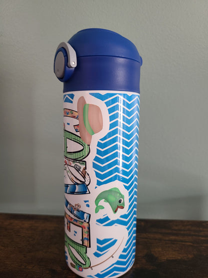Fishing Themed Flip Top Water Bottle - Personalized