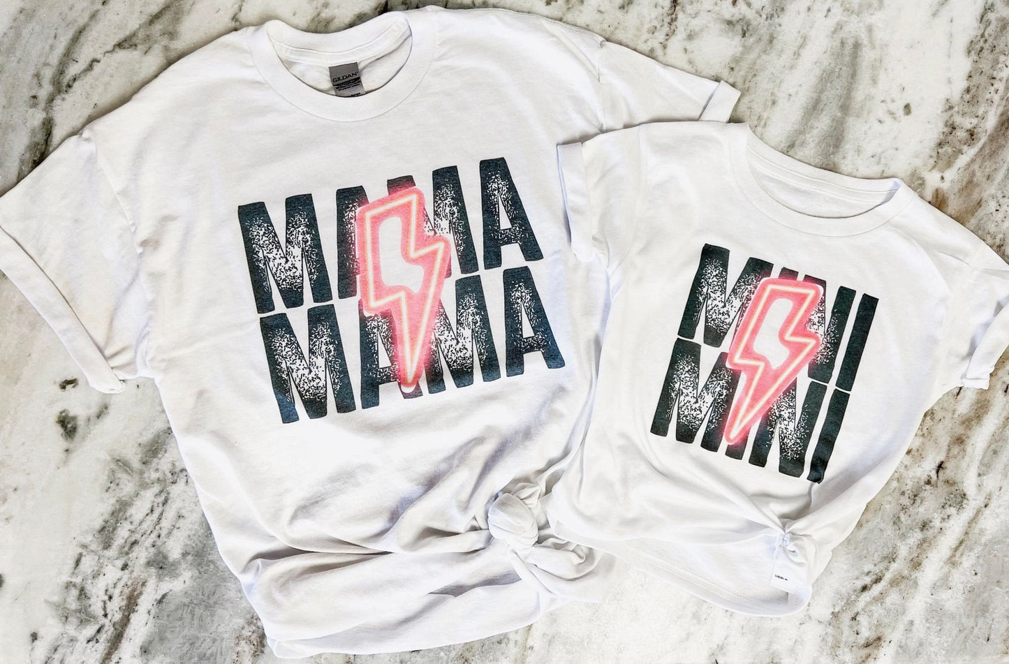 Mama and Mini Lightning Bolt Tshirts, Mama Tshirt, Mini Tshirt, Mom and Me Tshirt Set, Mother's Day Gifts, Shirts for Mom, Mama Shirt