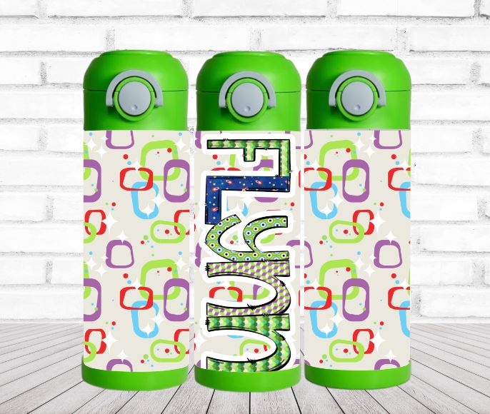 Infinity Green Flip Top Water Bottle - Personalized