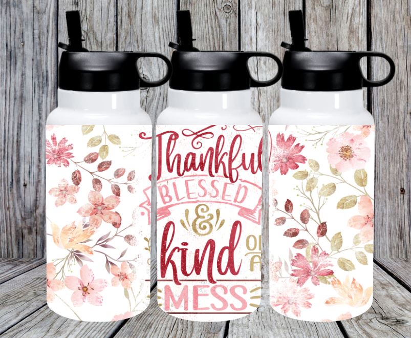 Thankful & Blessed 32 oz Water Bottle