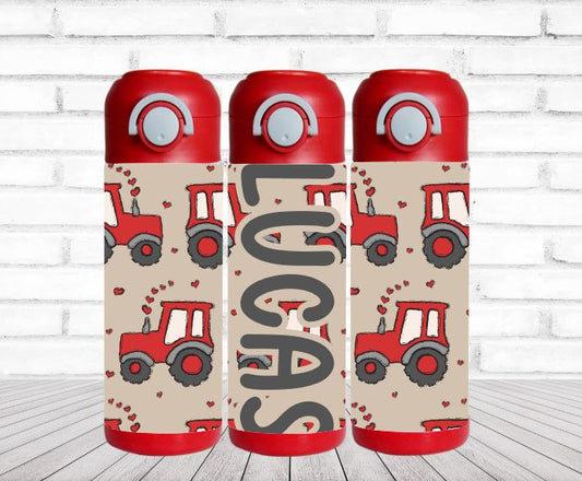 Valentine Tractors Personalized Water Bottle